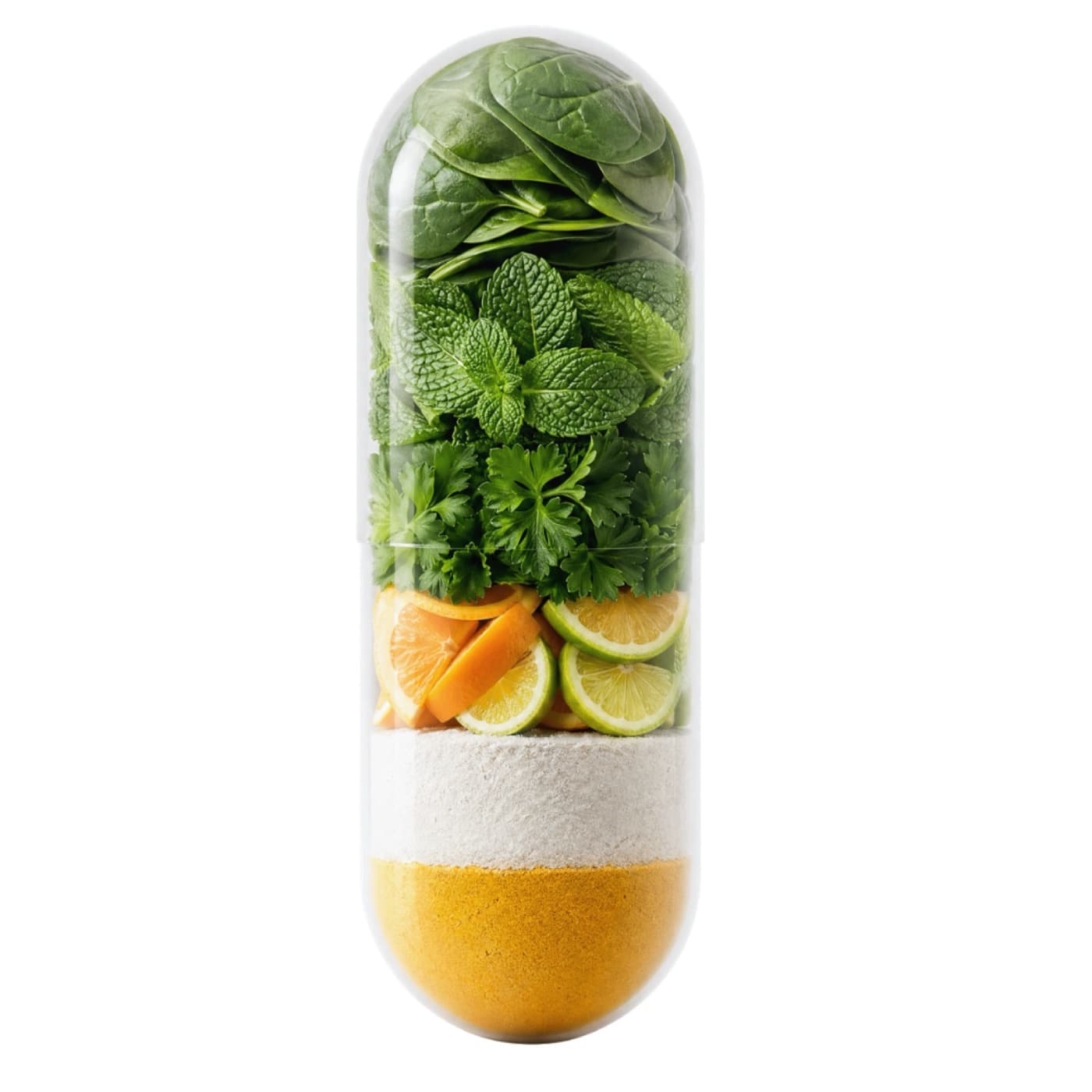 REFRESH capsules and ingredients for a daily internal hygiene step.
